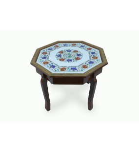 Elegant Design White Marble Table Top with Inlay Semi Precio..