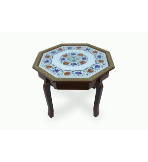 Elegant Design White Marble Table Top with Inlay S..